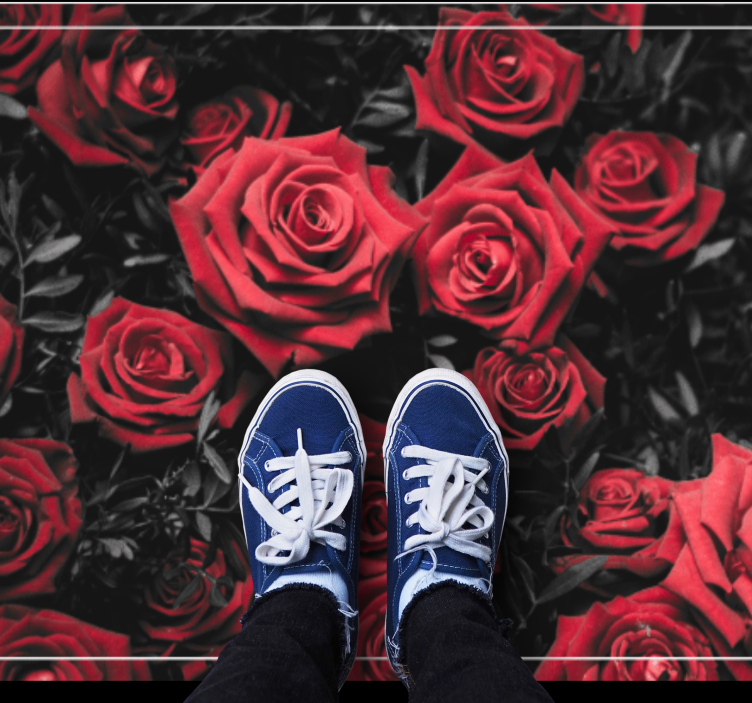 S / s sød buket af røde roser blomstertæppe - TenStickers