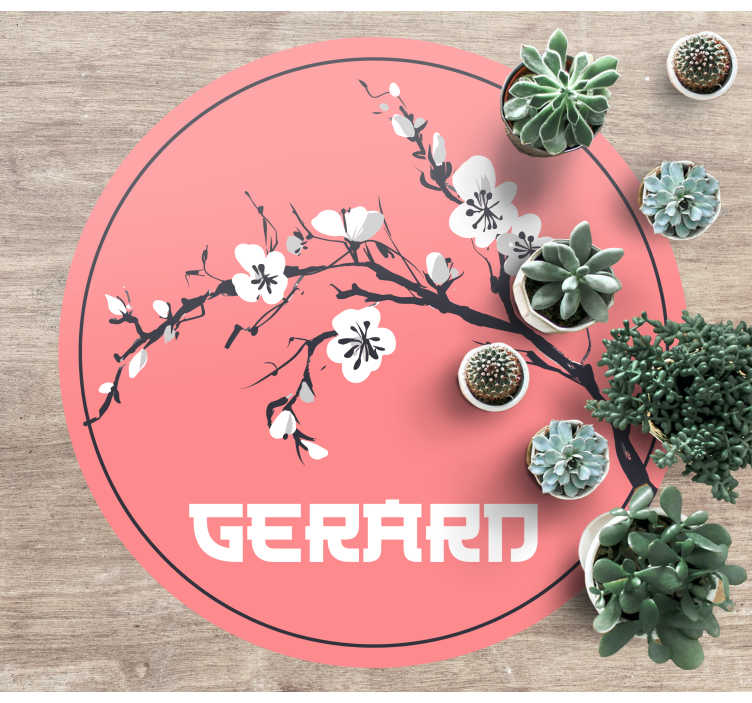 Sakura japanske blomster med navn brugerdefineret dækkeservietter - TenStickers
