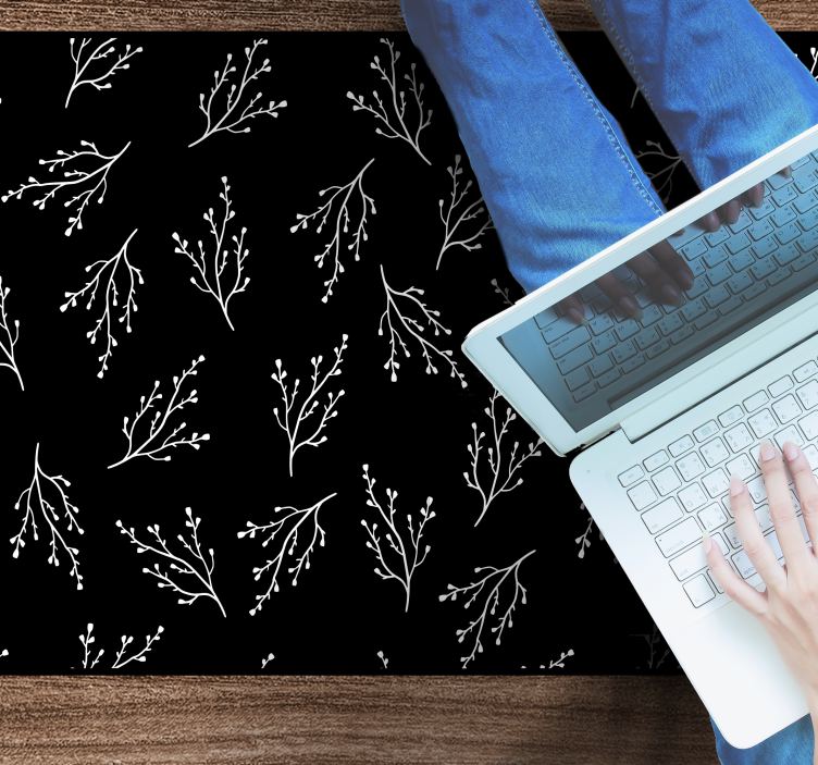 Sarte grenmønstre natur vinyl tæppe - TenStickers