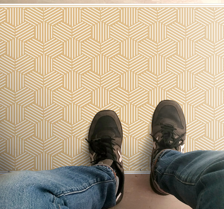 Sekskanter med striber fliser geometriske tæpper - TenStickers