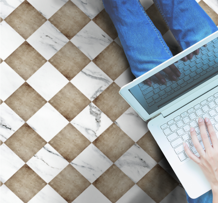 Sepia "gadir" flise vinyl tæppe - TenStickers