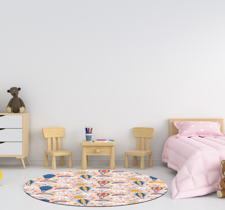 Fortryllende skyer og regnbuer babyer vinyl tæppe - TenStickers