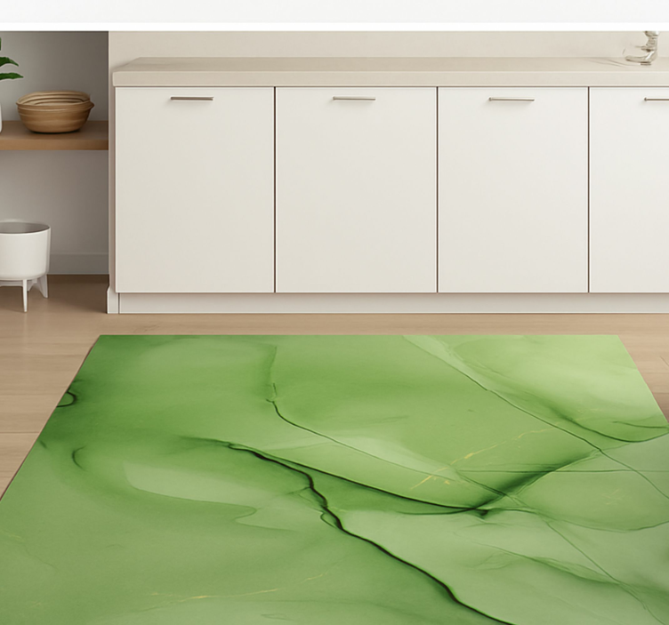 Motiv med smaragdeffekt marmor vinyl tæppe - TenStickers