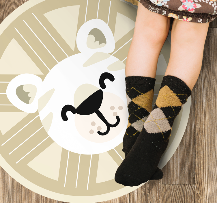 Smilende løve grafik vinyl gulvtæppe til babyværelse - TenStickers