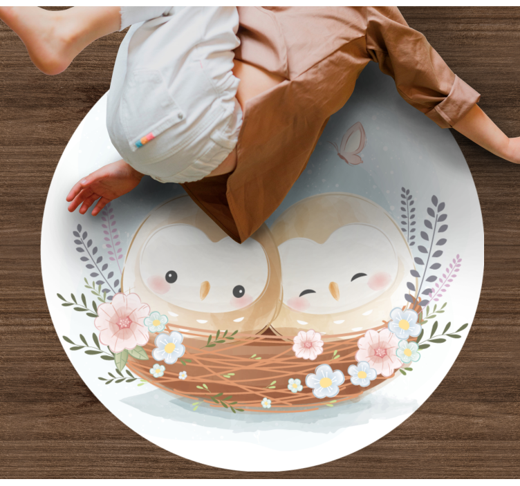 Par ugle rede vinyltæppe til soveværelse - TenStickers