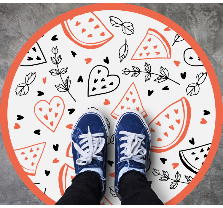 Søde hjertemønstre vinyl tæppe - TenStickers