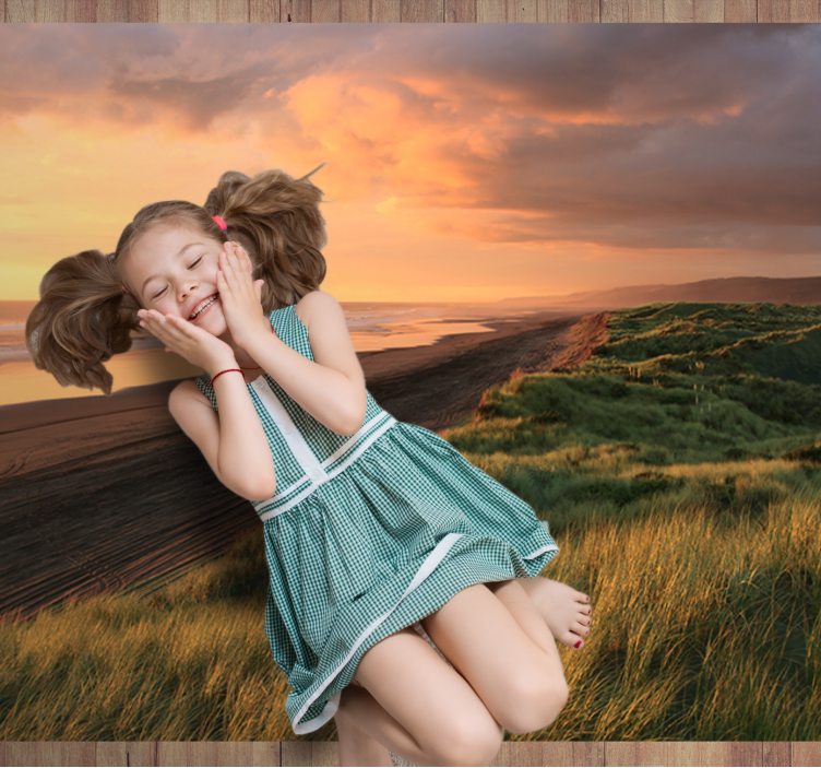 Solnedgangsstrandlandskab natur vinyl tæppe - TenStickers