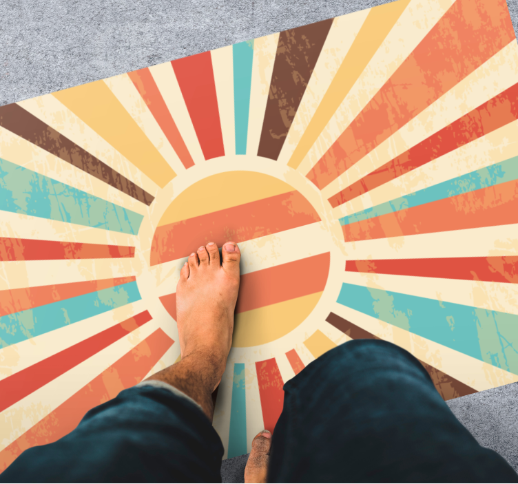 Solopgangsfarveudbrud vintage vinyl tæppe - TenStickers