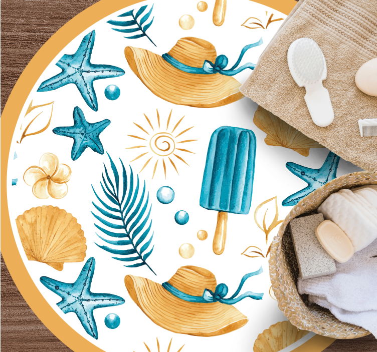 Sommerferiestemning natur vinyl tæppe - TenStickers