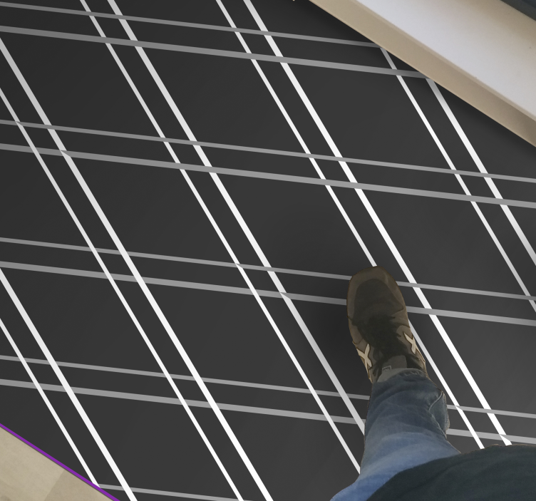 Sort diamant mønster geometriske vinyltæpper - TenStickers