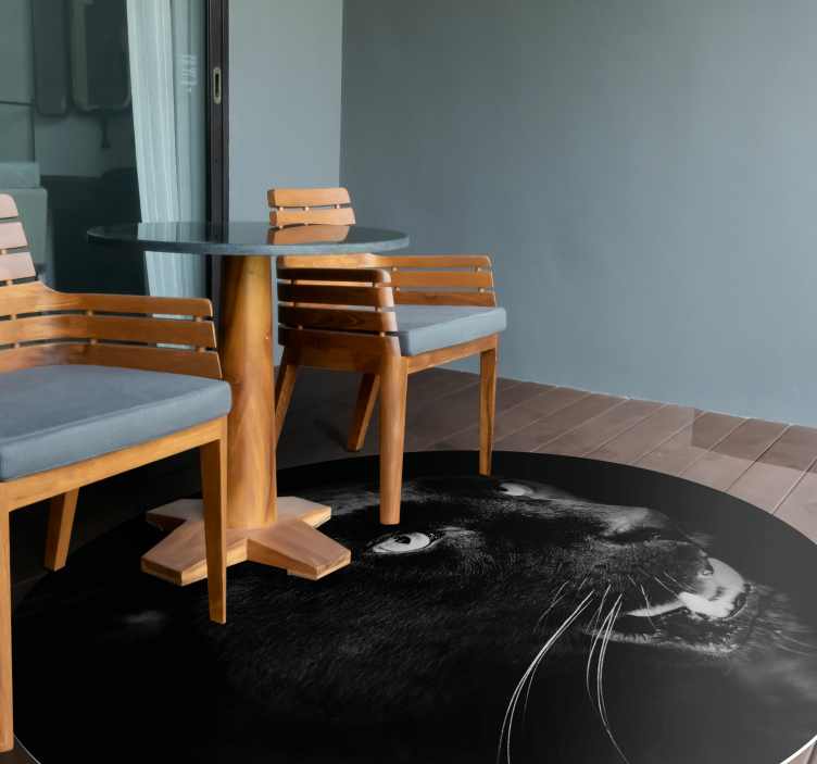 Sort panter portræt dyr vinyltæpper - TenStickers