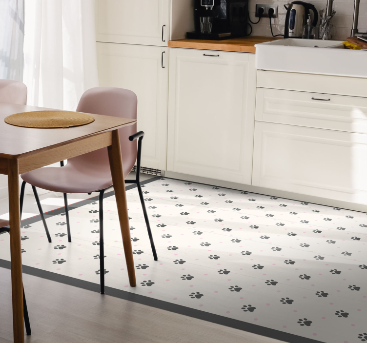 Sorte poteudskrifter vinyltæppe med dyreprint - TenStickers