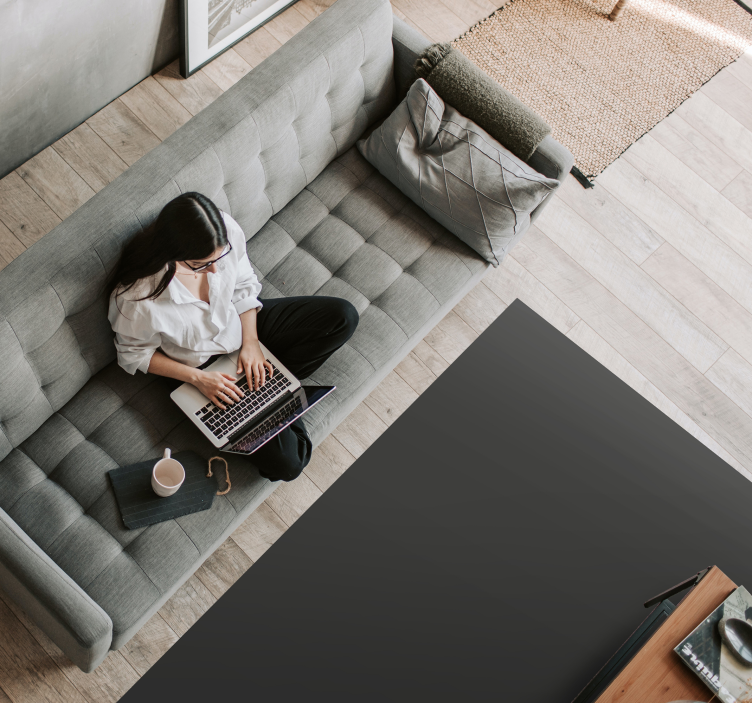 Sort vinyl tæppe til stuen - TenStickers