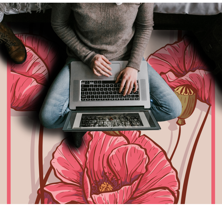 Stilfuldt blomsterdesign Blomster og planter vinyltæppe - TenStickers