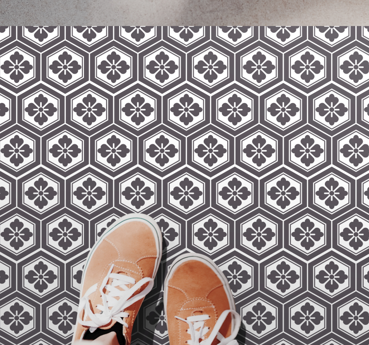 Stilfuldt sekskantet mønster marmor vinyl tæppe - TenStickers