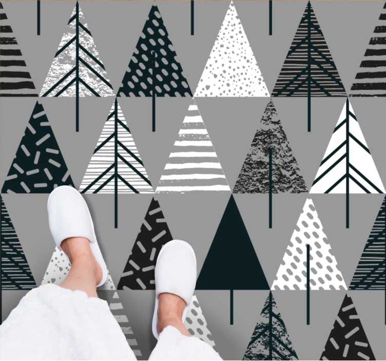 Stiliseret fyrretræsmønster skandinaviske vinyl tæppe - TenStickers