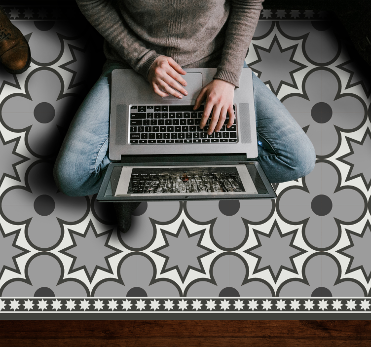 Stjernemønster stil vinyl tæppe med fliseeffekt - TenStickers