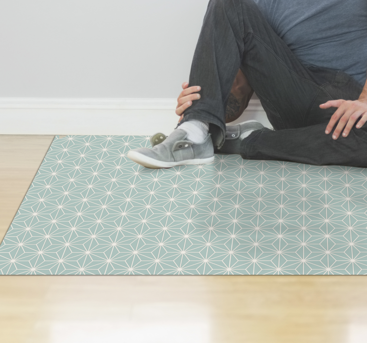 Grøn stjerne eksplosion geometriske vinyl tæppe - TenStickers