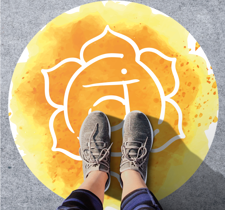 Strålende chakra-symbol mandala vinyl tæppe - TenStickers