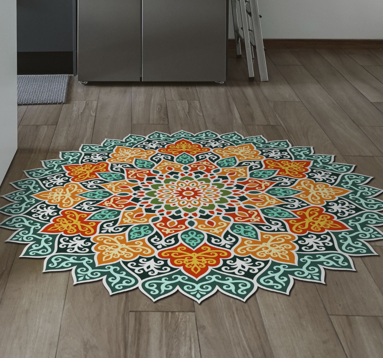 Strålende cirkeldesign mandala vinyl tæppe - TenStickers