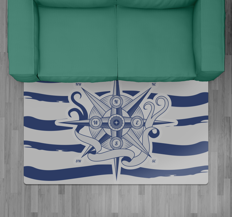 Stribet med store ankerstriber tæppe - TenStickers