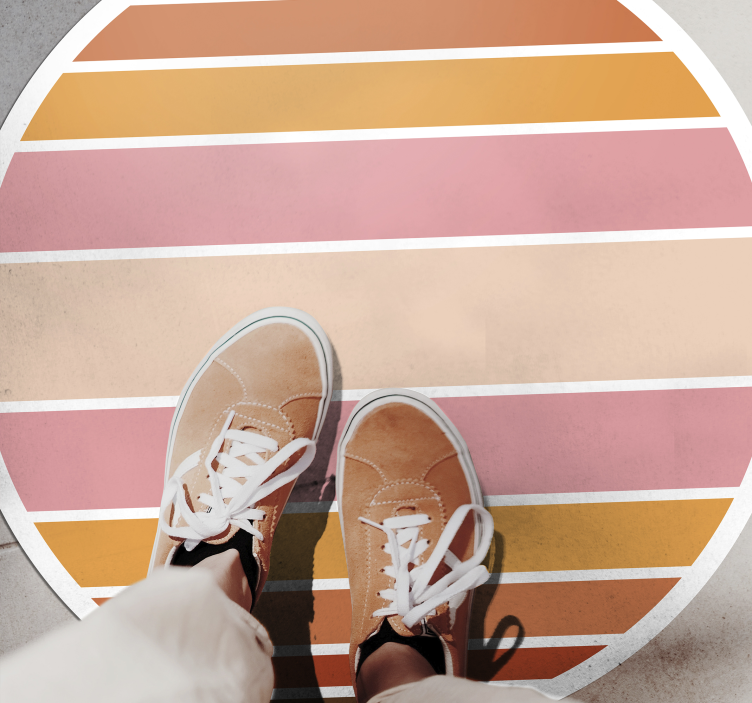 Stribet ovalt design stribede vinyl tæppe - TenStickers