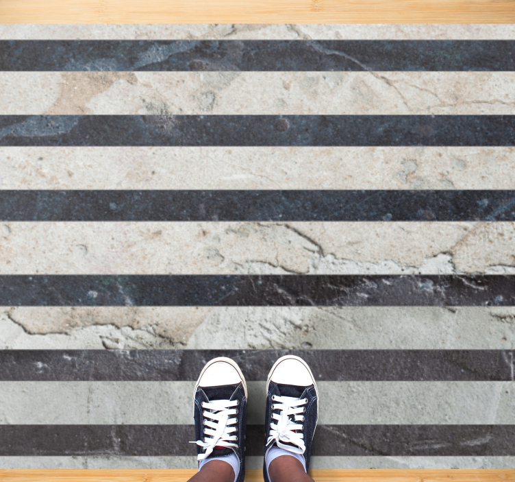 Stribet stenmønster vinyl tæppe med steneffekt - TenStickers