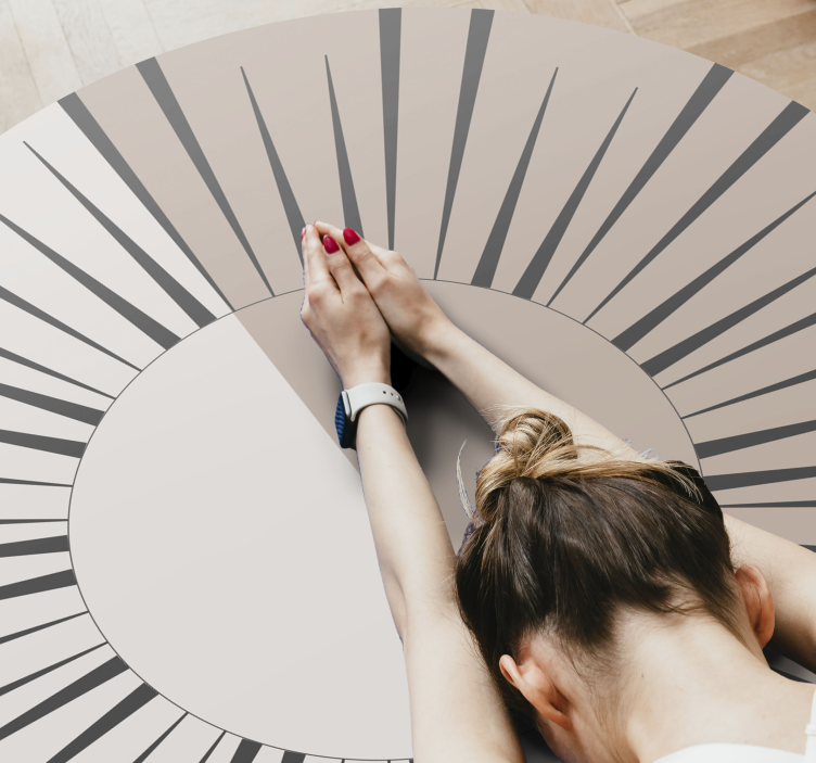 Sunburst cirkulært design stribede vinyl tæppe - TenStickers