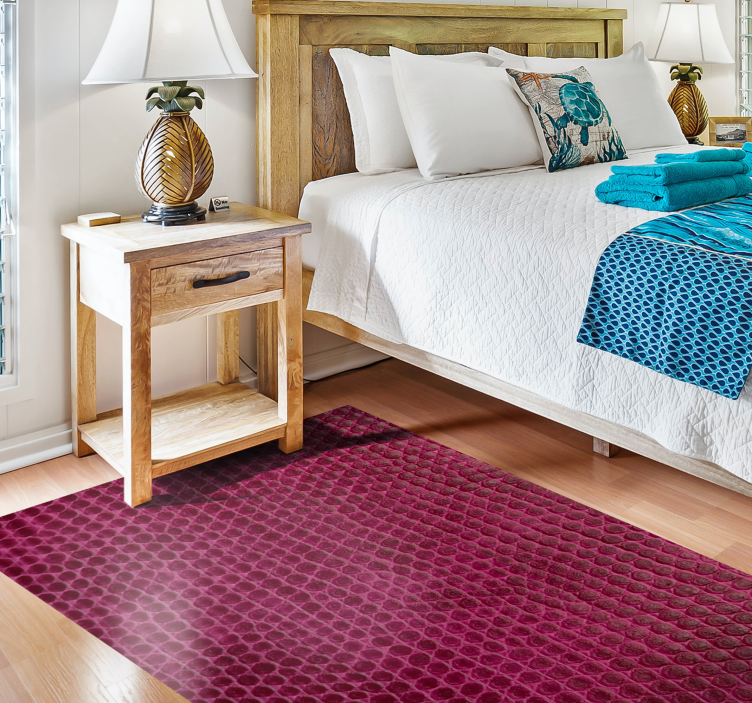 Tekstureret karmosinrødt stof vinyltæppe med dyreprint - TenStickers