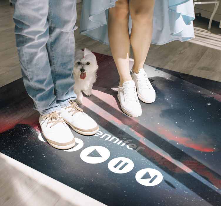 Vinyl tæppe til teenagere ydre rum musik - TenStickers