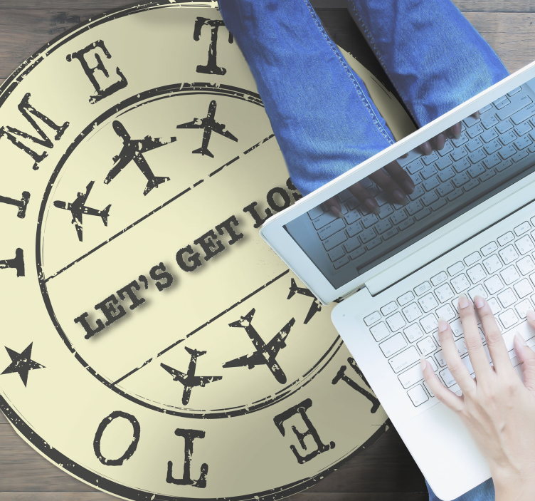 Tiden går tabt vinyl tæppe med sætninger - TenStickers