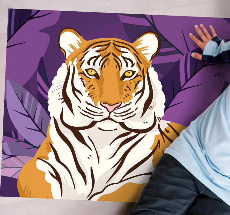 Tiger illustration vinyltæpper med dyr - TenStickers