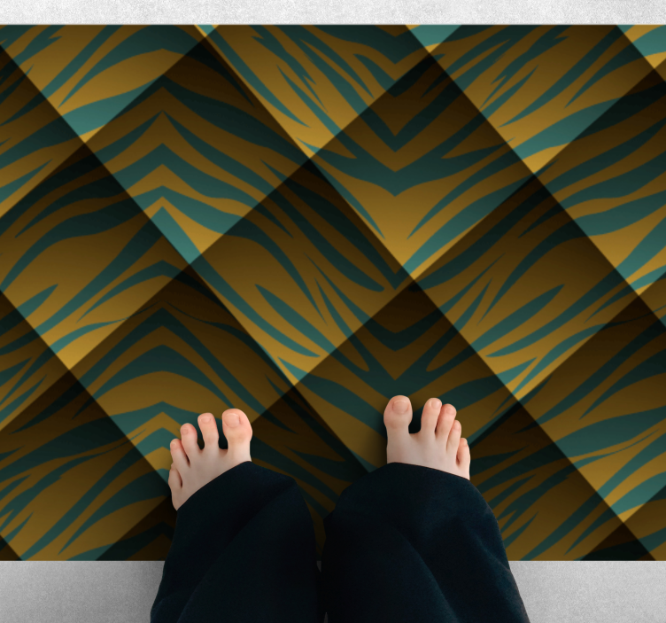 Tigerstribekoncept vinyltæppe med dyreprint - TenStickers