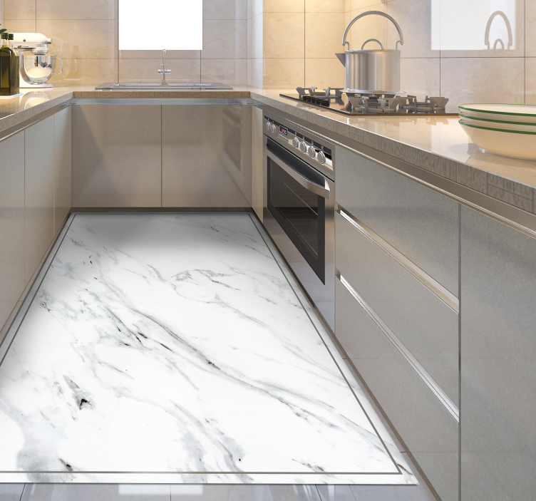 Til køkkenmarmoreffekt moderne tæppe - TenStickers