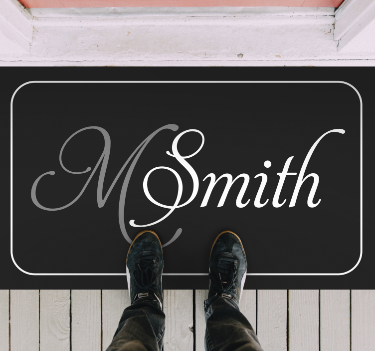 Tilpasseligt monogram vinyl tæppe med navn - TenStickers