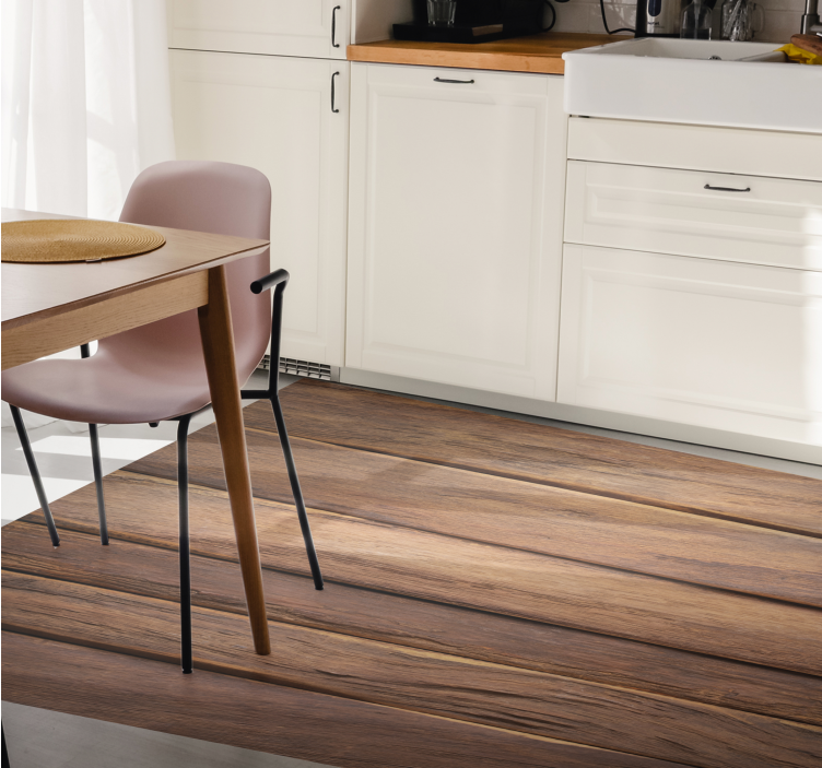 Træ vandrette planker stuetæppe - TenStickers