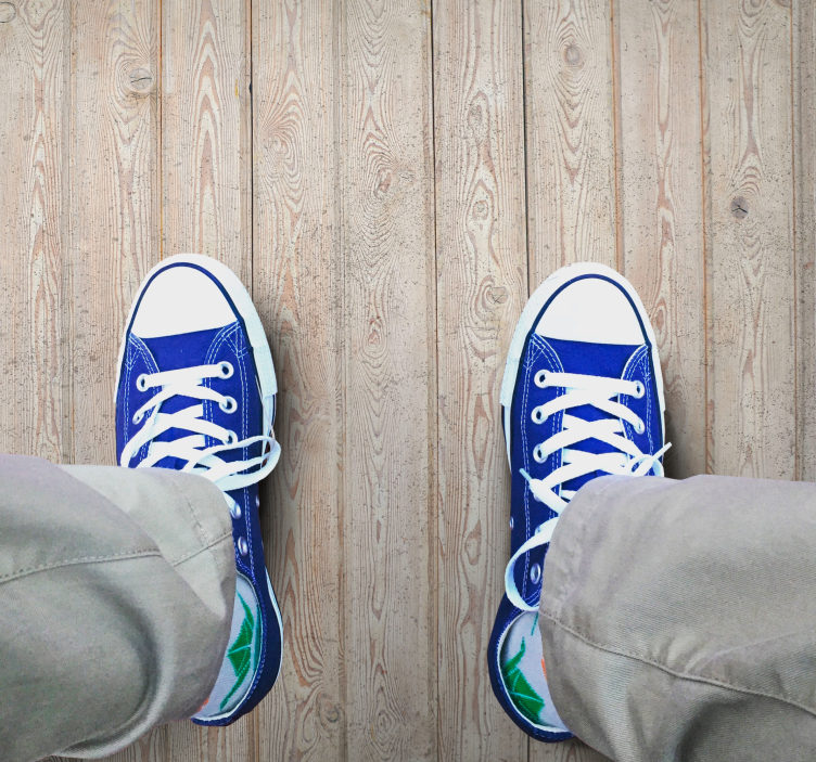 Lysebrune planker vinyl tæppe med træeffekt - TenStickers