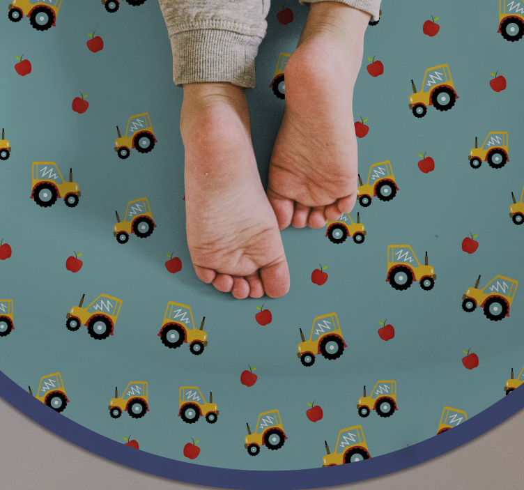 Traktor og æbler. Vinyltæppe til børn - TenStickers