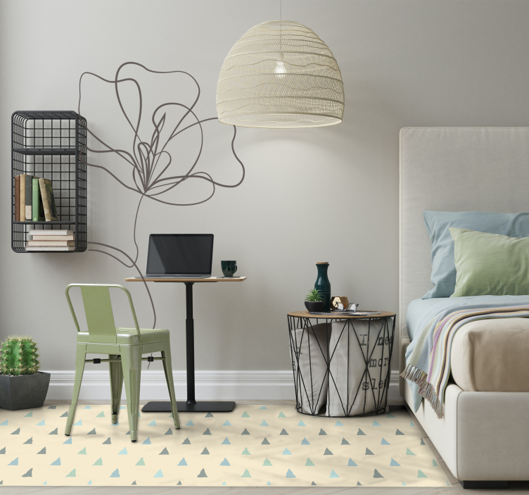 Smukke trekanter i vinyltæppe i skandinavisk stil - TenStickers