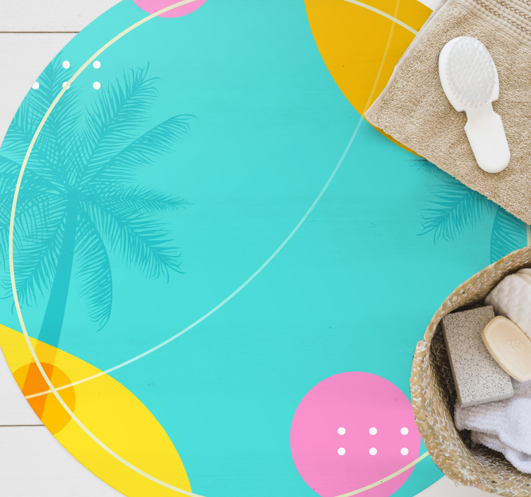 Tropisk palme indretning Blomster og planter vinyltæppe - TenStickers