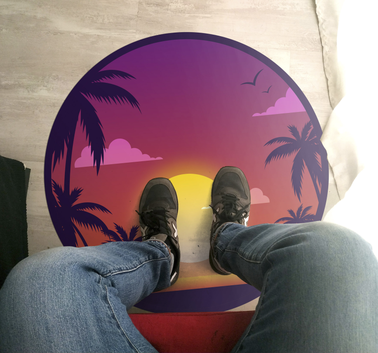 Tropisk solnedgang natur vinyl tæppe - TenStickers