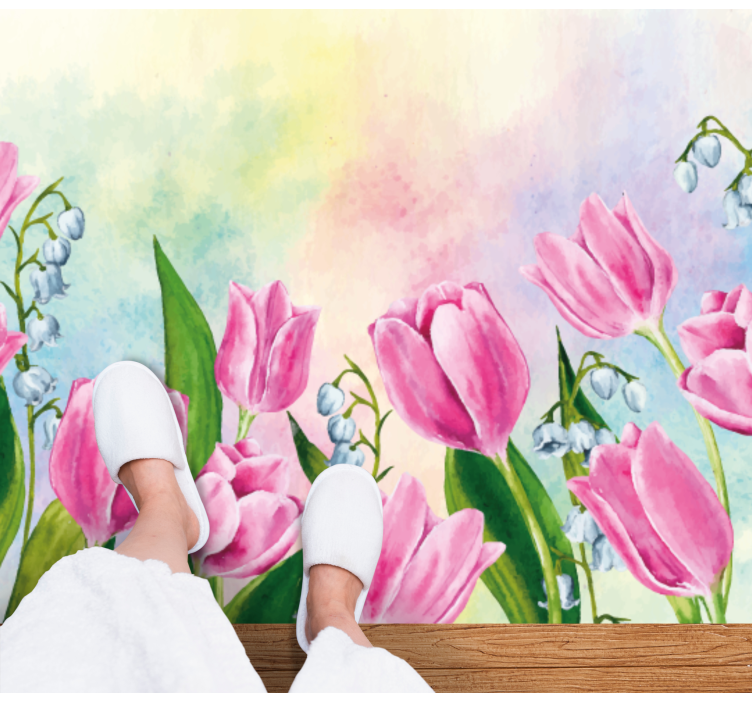 Tulipan maleri blomstertæppe - TenStickers