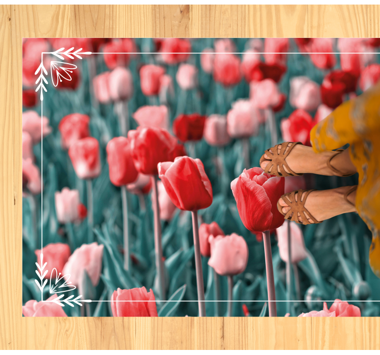 Tulipanmark scene Blomster og planter vinyltæppe - TenStickers