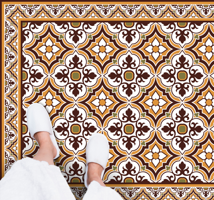 Udførligt mosaikarrangement vinyl tæppe med fliseeffekt - TenStickers