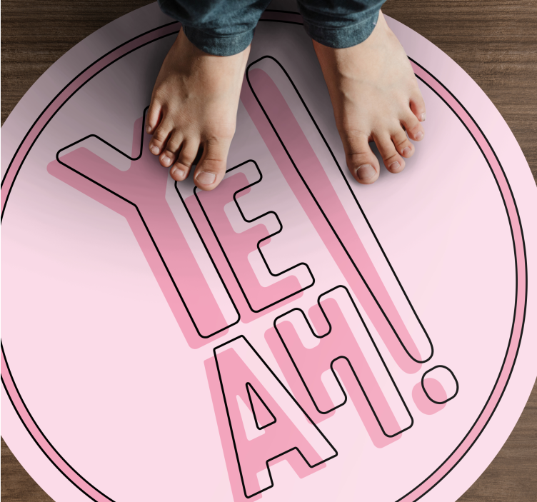 Udtryksfuldt tekstmotiv vinyl tæppe med sætninger - TenStickers