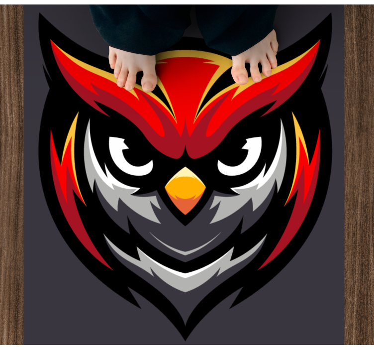 Ugle grafik fed vinyl tæppe til teenagere - TenStickers