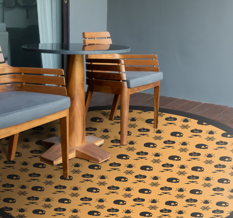 Uhyggeligt cirkulært mønster vinyltæpper til halloween - TenStickers