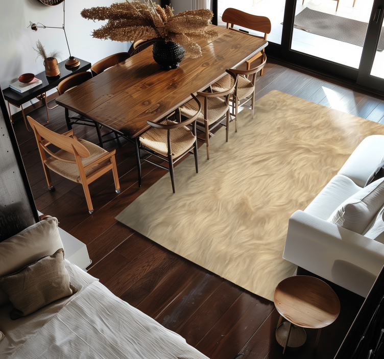 Uld effekt design vinyl tæppe til spisestue - TenStickers