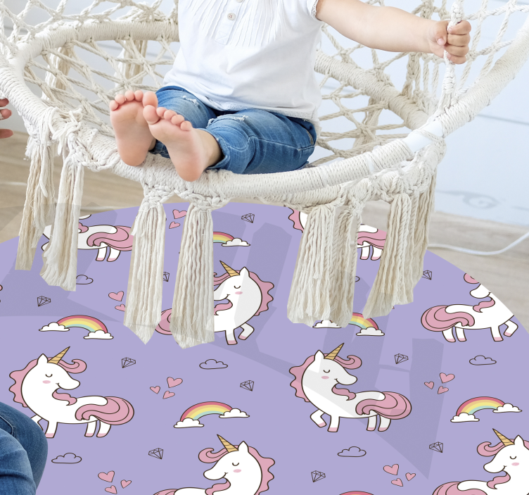 Unicorn mønster børn vinyl tæppe - TenStickers