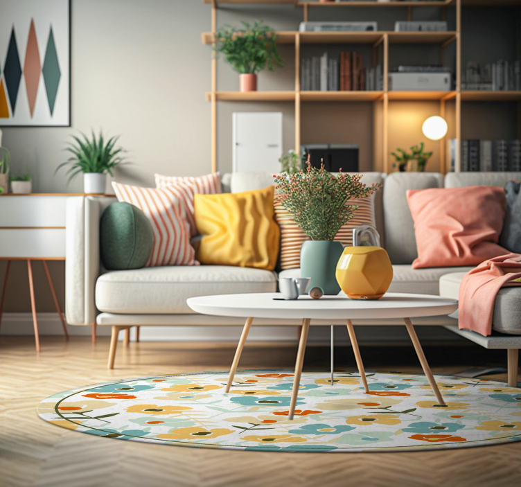 Vandfarve blomster natur vinyl tæpper - TenStickers